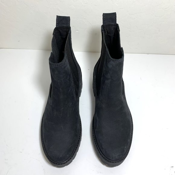 Timberland Courmayeur Valley Chelsea Boots Nubuck Leather Booties Black Size 7 - Picture 5 of 7